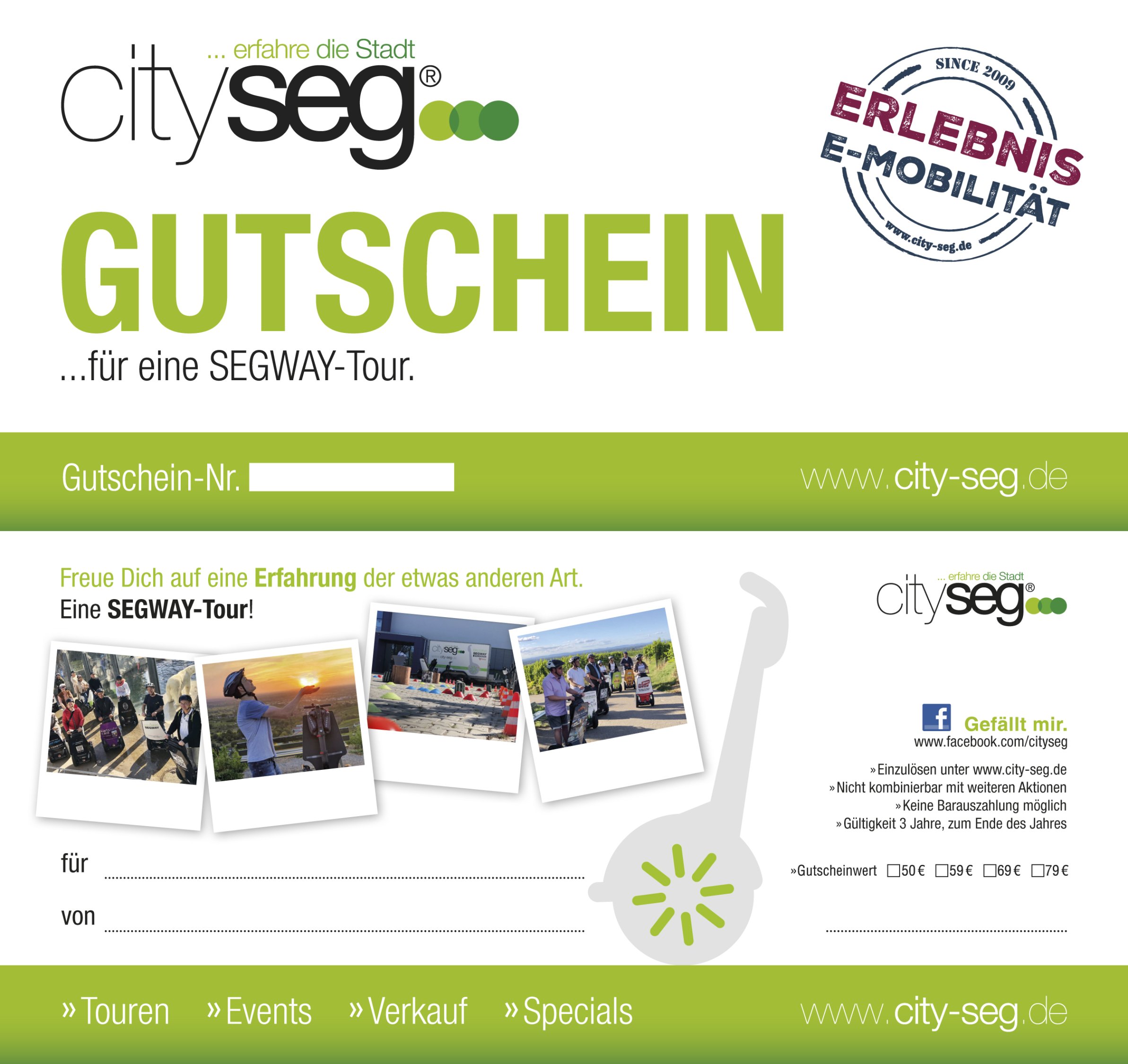 CitySeg SEGWAY Gutscheine